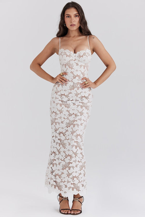 Isabella - Pearl Blossom Maxi Dress