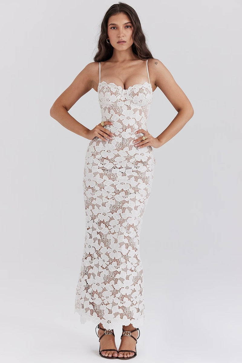 Isabella - Pearl Blossom Maxi Dress