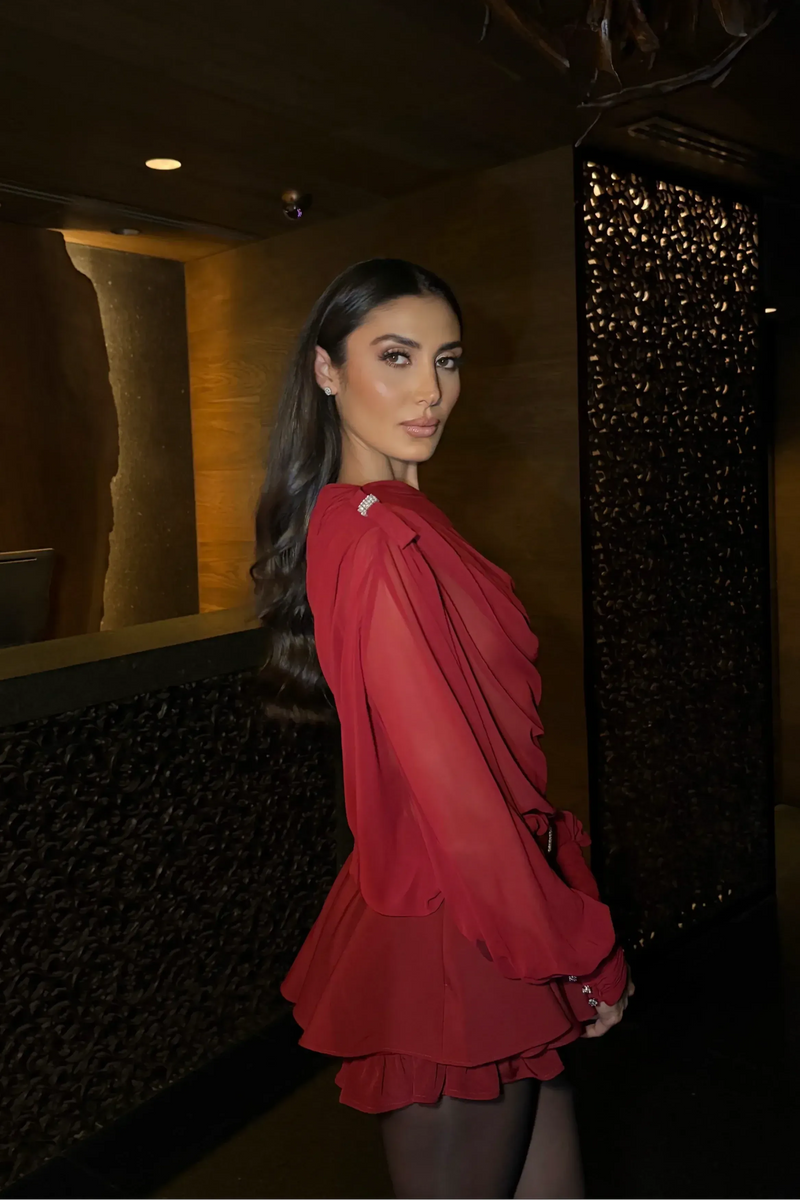 Dendy - Long-Sleeve Top and Skirt Set