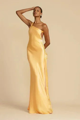 Monique - Golden Asymmetrical Gown