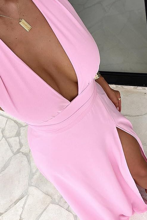 Violet - Deep V Maxi Dress