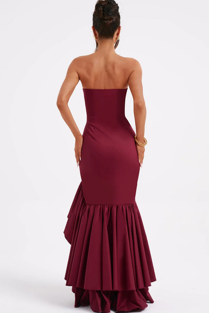 Seraphina - Ruffle Slit Maxi Dress