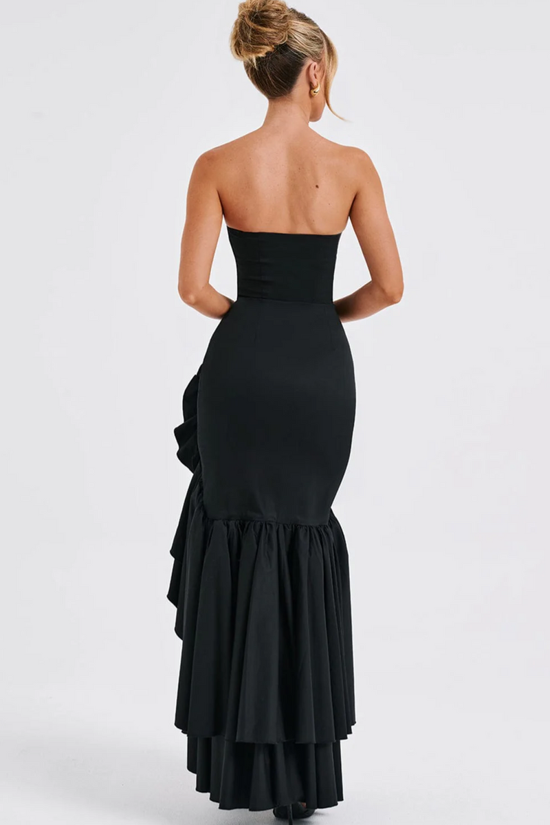 Seraphina - Ruffle Slit Maxi Dress