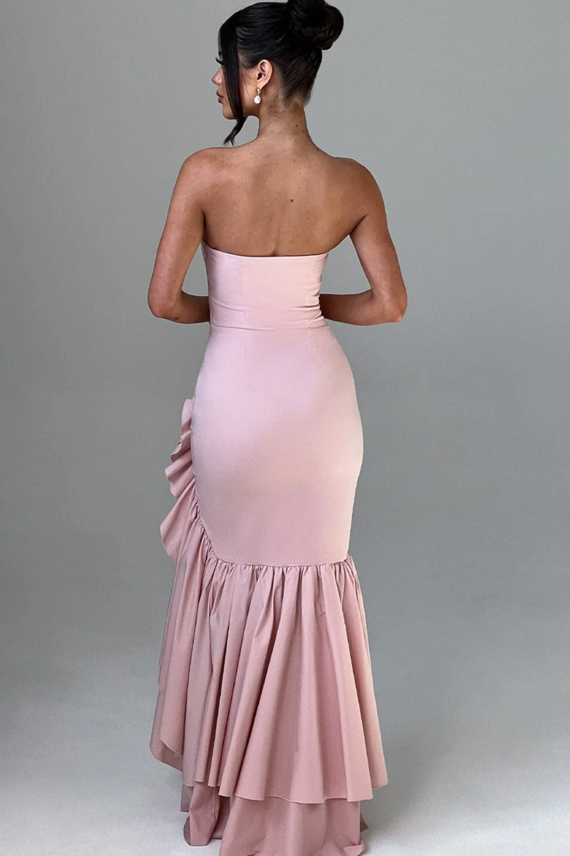 Seraphina - Ruffle Slit Maxi Dress