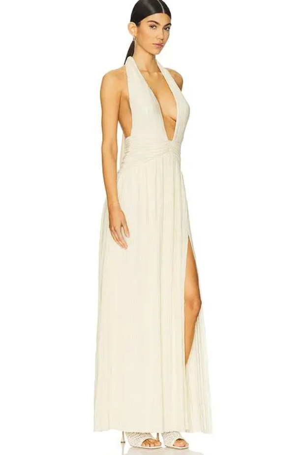 Violet - Deep V Maxi Dress