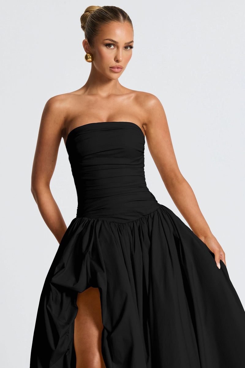 Jillian - Satin Ruffle Maxi Dress