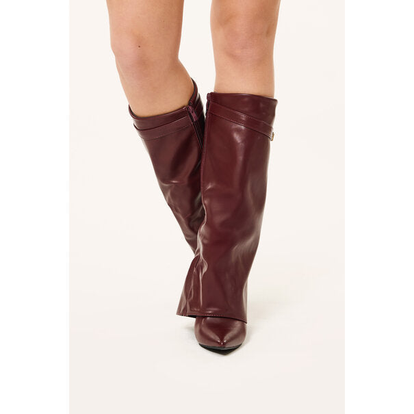 Bordeaux - Shiny High Vegan Boots