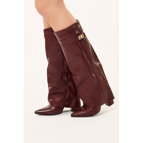Bordeaux - Shiny High Vegan Boots