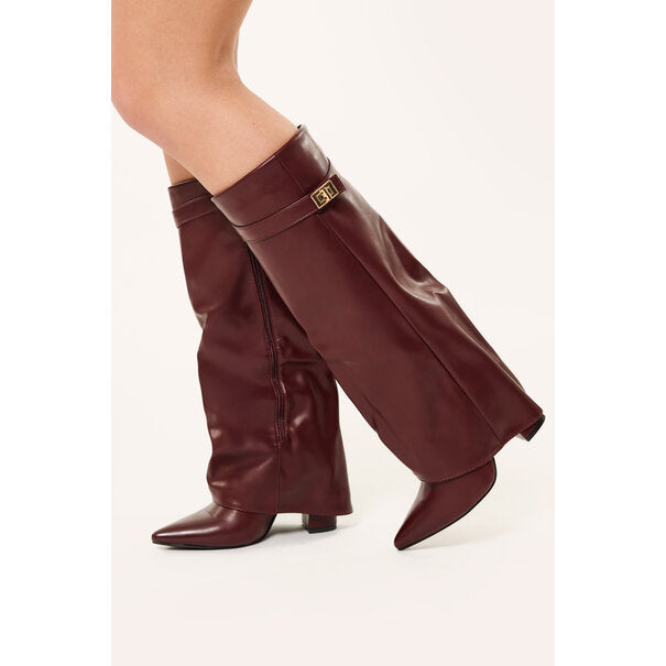 Bordeaux - Shiny High Vegan Boots