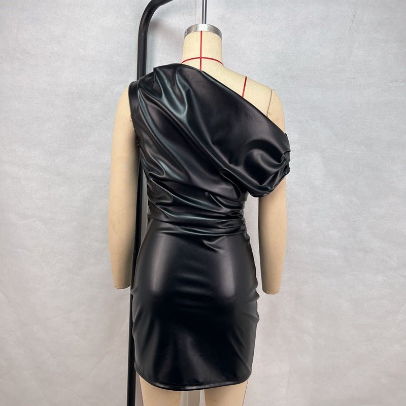 Ivy - Slash shoulder temperament hip dress